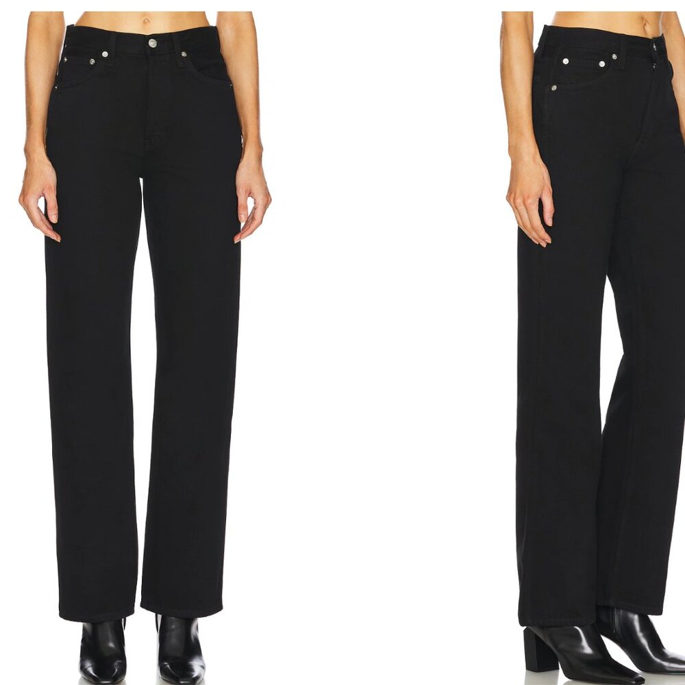 Re/Done 90s High Rise Loose Jeans - Washed Black - Size 30